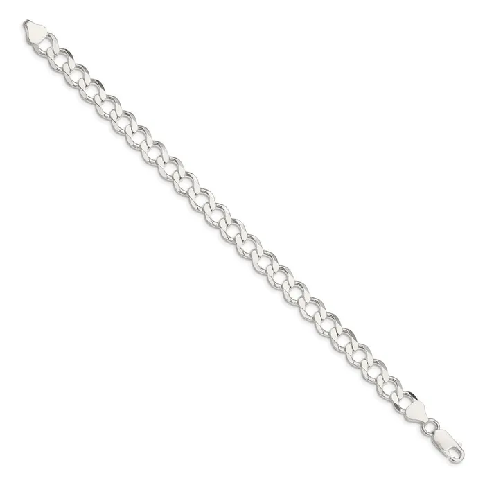 Sterling Silver 81mm Semisolid Flat Curb Chain TreasureFineJewelers Rings