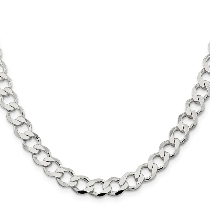 Sterling Silver 81mm Semisolid Flat Curb Chain TreasureFineJewelers Rings