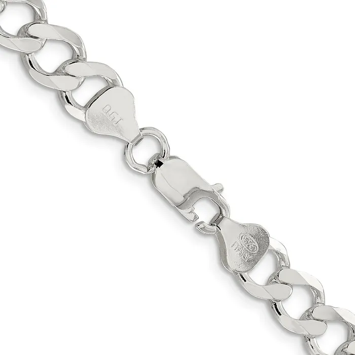 Sterling Silver 81mm Semisolid Flat Curb Chain TreasureFineJewelers Rings