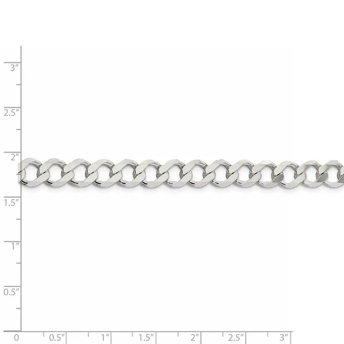 Sterling Silver 81mm Semisolid Flat Curb Chain TreasureFineJewelers Rings