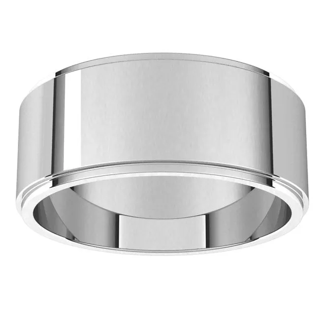 Sterling Silver 8 mm Standard Weight Flat Edge Wedding Band TreasureFineJewelers Rings