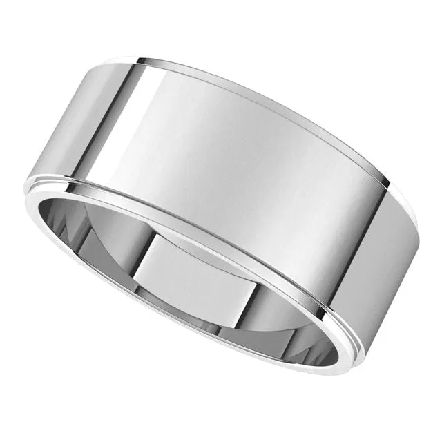 Sterling Silver 8 mm Standard Weight Flat Edge Wedding Band TreasureFineJewelers Rings