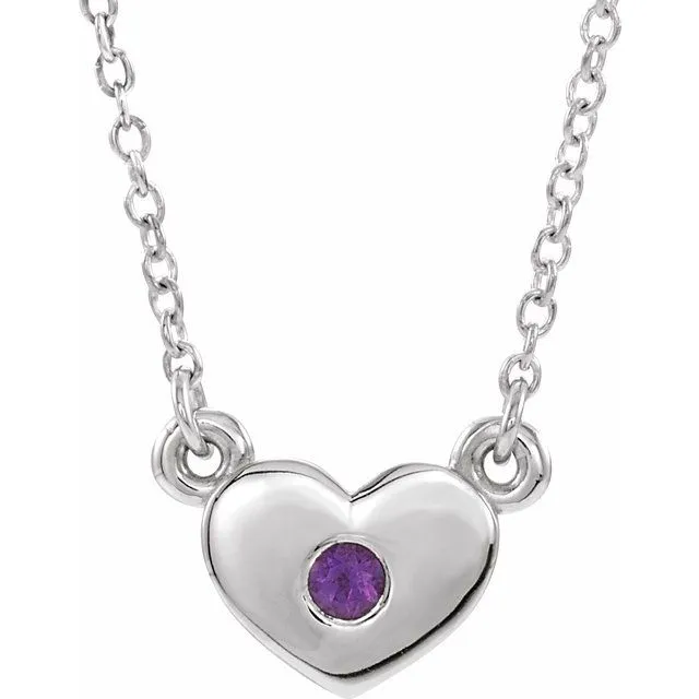 Sterling Silver Amethyst Heart 16 Necklace TreasureFineJewelers Necklaces Sterling Silver Amethyst Heart 16 Necklace TreasureFineJewelers Necklaces