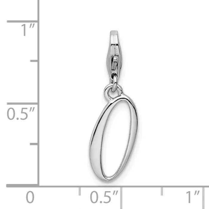 Sterling Silver Amore La Vita Rhodiumplated Polished Number 0 Charm TreasureFineJewelers Rings
