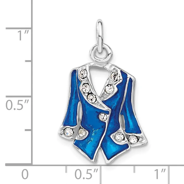 Sterling Silver Blue Enameled and Crystal Jacket Charm TreasureFineJewelers Rings