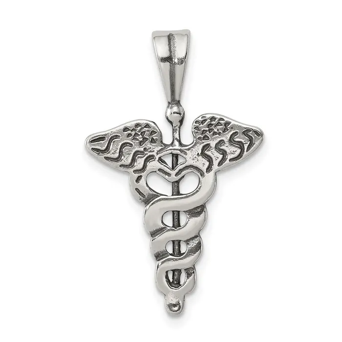 Sterling Silver Caduceus Charm TreasureFineJewelers Rings
