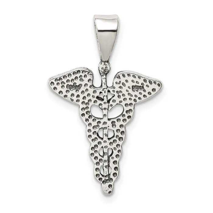 Sterling Silver Caduceus Charm TreasureFineJewelers Rings