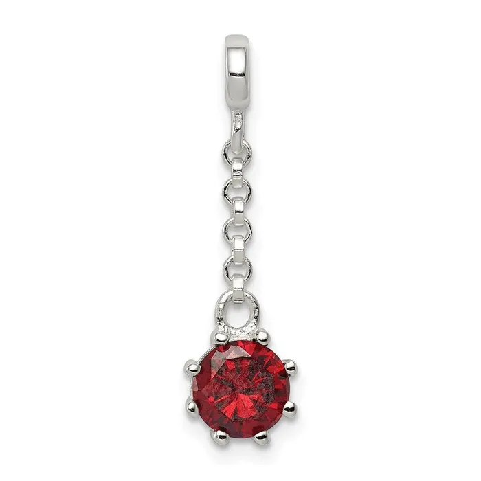 Sterling Silver Dark Red CZ 12in Dangle Enhancer TreasureFineJewelers Rings Sterling Silver Dark Red CZ 12in Dangle Enhancer TreasureFineJewelers Rings