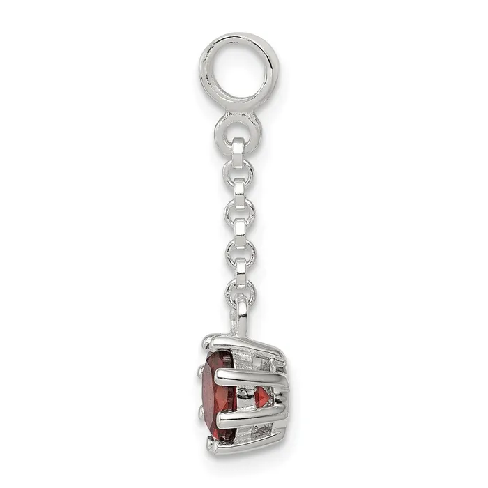 Sterling Silver Dark Red CZ 12in Dangle Enhancer TreasureFineJewelers Rings