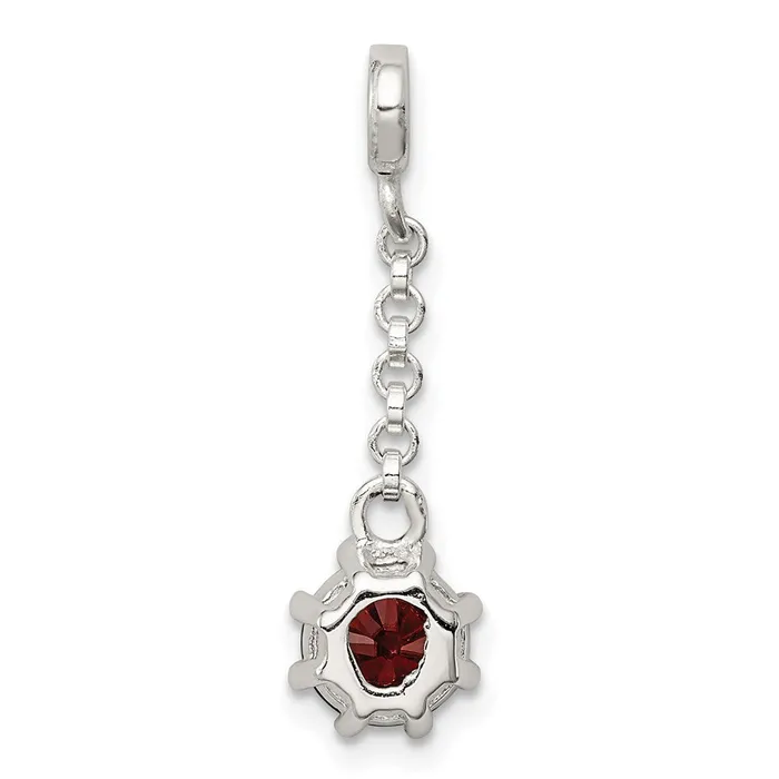 Sterling Silver Dark Red CZ 12in Dangle Enhancer TreasureFineJewelers Rings