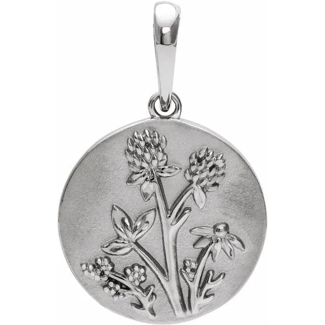 Sterling Silver Floral Pendant TreasureFineJewelers Necklaces