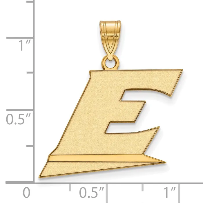 Sterling Silver Goldplated Eastern Kentucky University Letter E Large Pendant TreasureFineJewelers Necklaces
