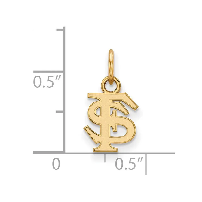 Sterling Silver Goldplated Florida State University FS Extra Small Pendant TreasureFineJewelers Necklaces Sterling Silver Goldplated Florida State University FS Extra Small Pendant TreasureFineJewelers Necklaces