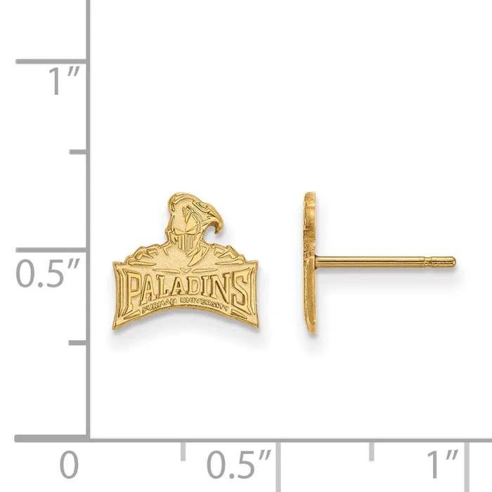 Sterling Silver Goldplated Furman University Paladins Extra Small Post Earrings TreasureFineJewelers Earrings