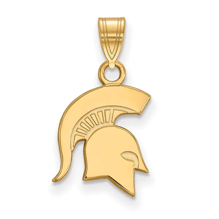 Sterling Silver Goldplated Michigan State University Spartan Small Pendant TreasureFineJewelers Necklaces Sterling Silver Goldplated Michigan State University Spartan Small Pendant TreasureFineJewelers Necklaces