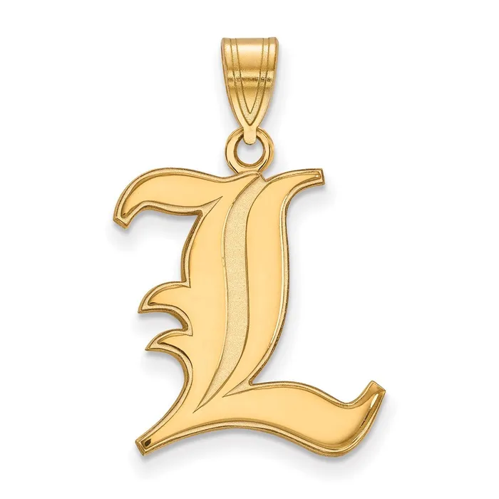 Sterling Silver Goldplated University of Louisville Letter L Large Pendant TreasureFineJewelers Necklaces Sterling Silver Goldplated University of Louisville Letter L Large Pendant TreasureFineJewelers Necklaces