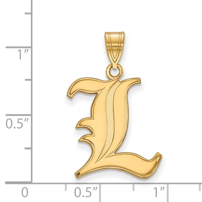 Sterling Silver Goldplated University of Louisville Letter L Large Pendant TreasureFineJewelers Necklaces