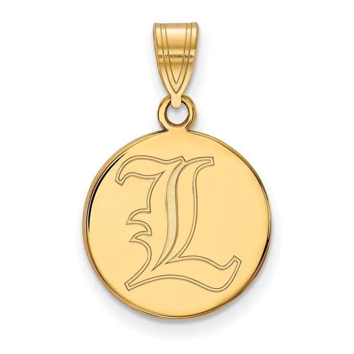 Sterling Silver Goldplated University of Louisville Letter L Medium Disc Pendant TreasureFineJewelers Necklaces Sterling Silver Goldplated University of Louisville Letter L Medium Disc Pendant TreasureFineJewelers Necklaces
