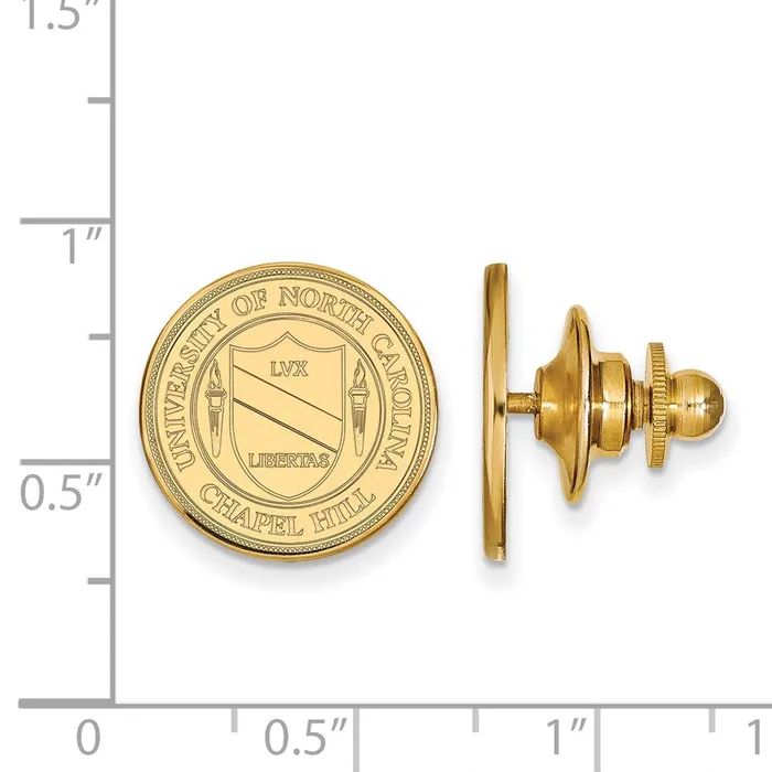 Sterling Silver Goldplated University of North Carolina Crest Lapel Pin TreasureFineJewelers Necklaces