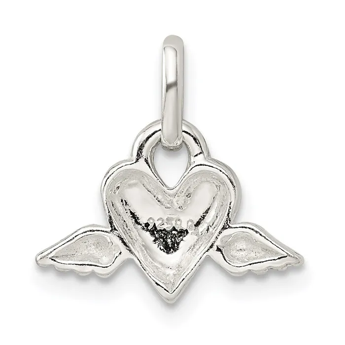 Sterling Silver Heart wWings Charm TreasureFineJewelers Rings