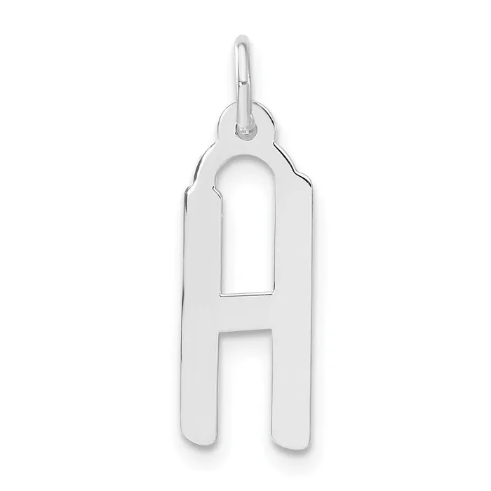 Sterling Silver Large Slanted Block Initial H Charm TreasureFineJewelers Rings Sterling Silver Large Slanted Block Initial H Charm TreasureFineJewelers Rings