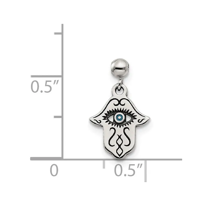 Sterling Silver Mio Memento Enamel Dangle Hamsa Charm TreasureFineJewelers Rings