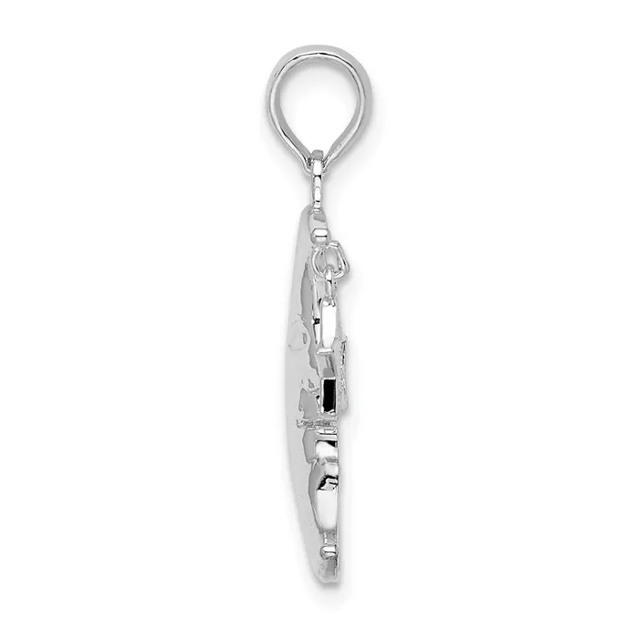 Sterling Silver Moveable Polished Crescent Moon wStar Pendant TreasureFineJewelers Necklaces