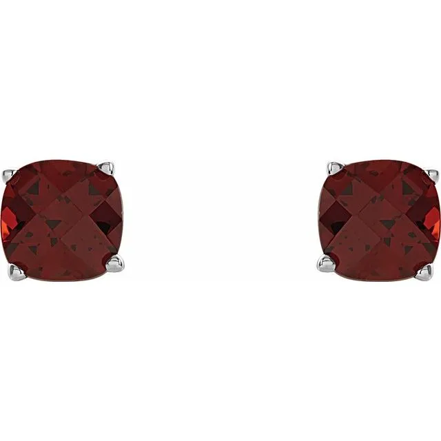 Sterling Silver Mozambique Garnet Earrings TreasureFineJewelers Earrings