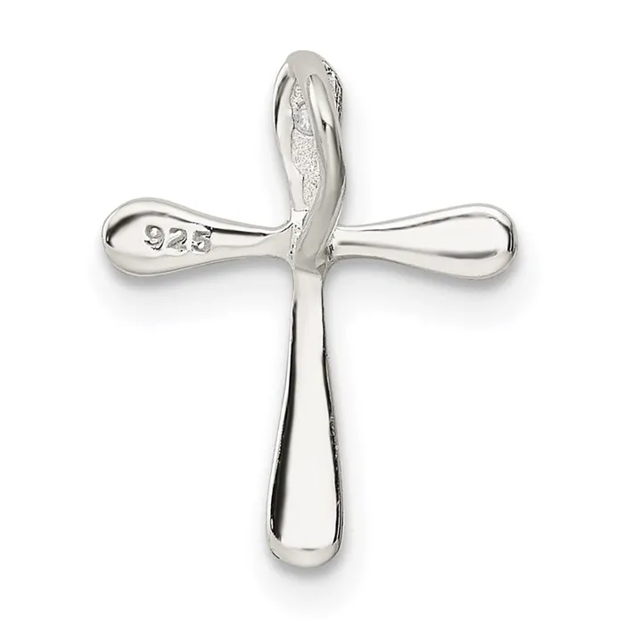 Sterling Silver Polished Diamond Cross Chain Slide TreasureFineJewelers Necklaces