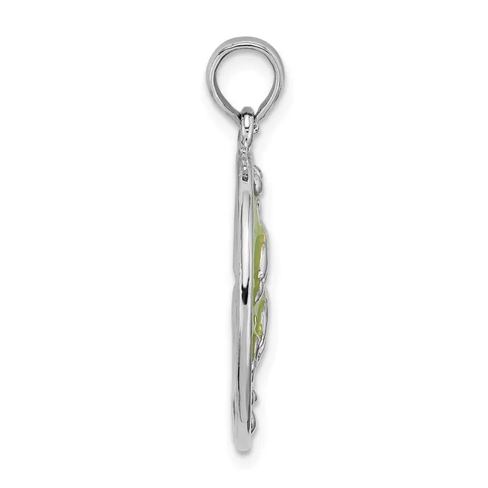 Sterling Silver Polished Enameled Dolphins Pendant TreasureFineJewelers Necklaces