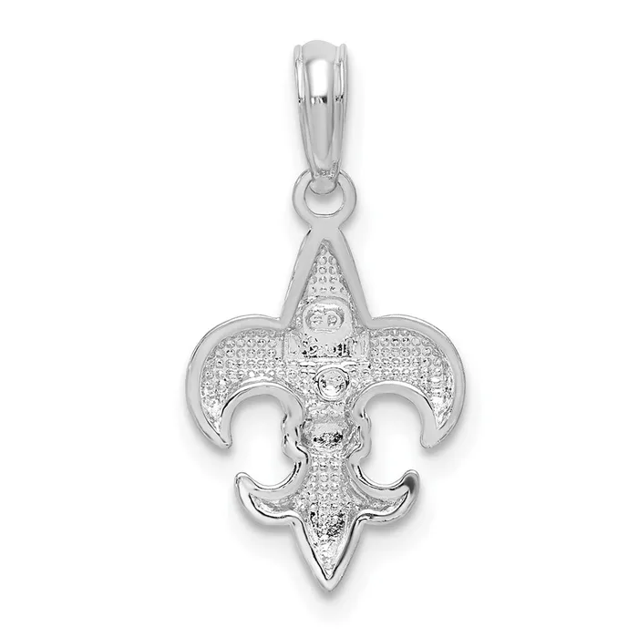 Sterling Silver Polished Fleur de lis Pendant TreasureFineJewelers Necklaces
