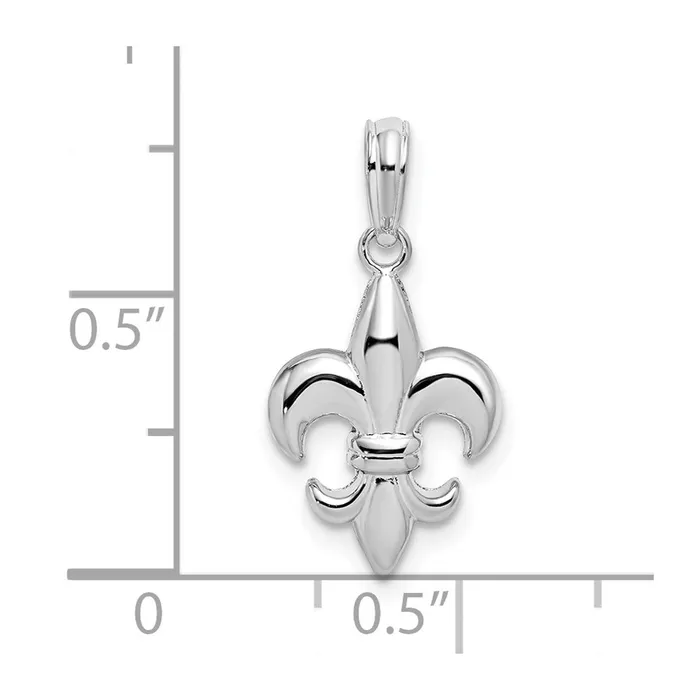 Sterling Silver Polished Fleur de lis Pendant TreasureFineJewelers Necklaces