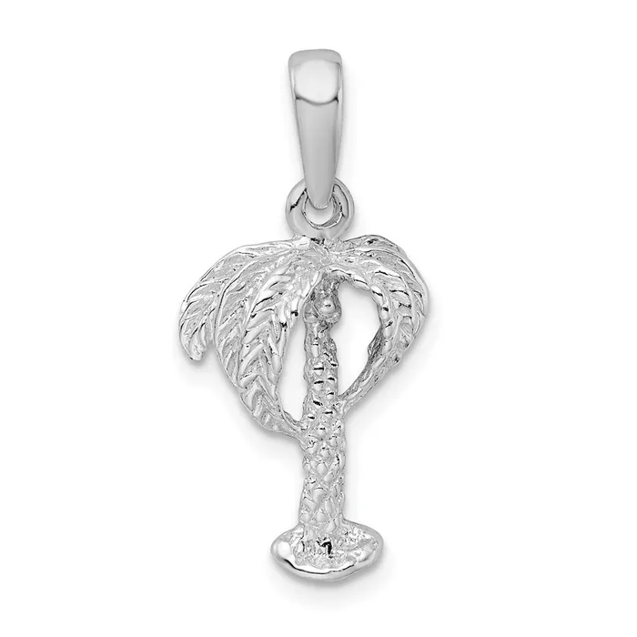 Sterling Silver Polished Palm Tree wCoconuts Pendant TreasureFineJewelers Necklaces Sterling Silver Polished Palm Tree wCoconuts Pendant TreasureFineJewelers Necklaces