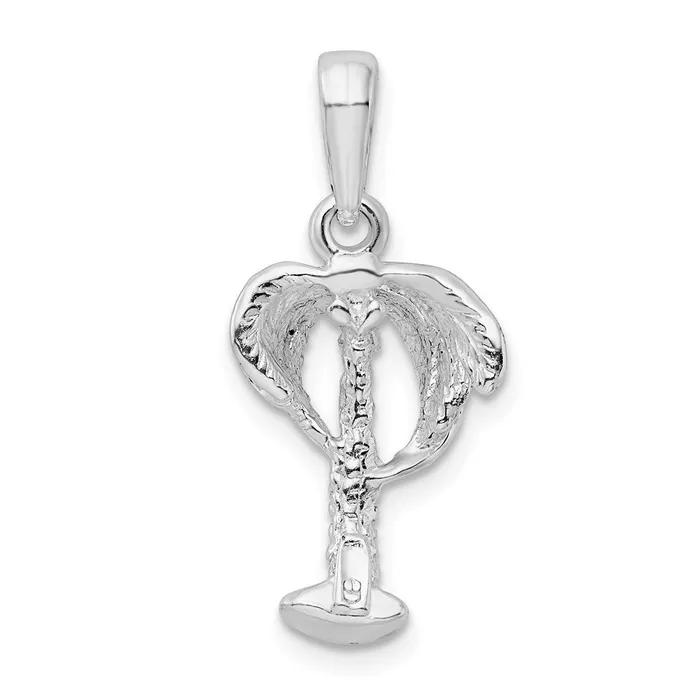 Sterling Silver Polished Palm Tree wCoconuts Pendant TreasureFineJewelers Necklaces
