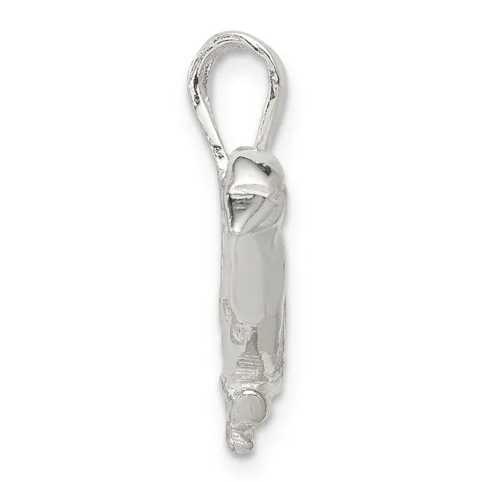 Sterling Silver Polished Perched Bird Chain Slide Pendant TreasureFineJewelers Necklaces
