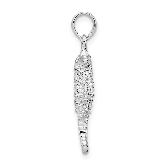 Sterling Silver PolishedTextured 3D Seahorse Pendant TreasureFineJewelers Necklaces