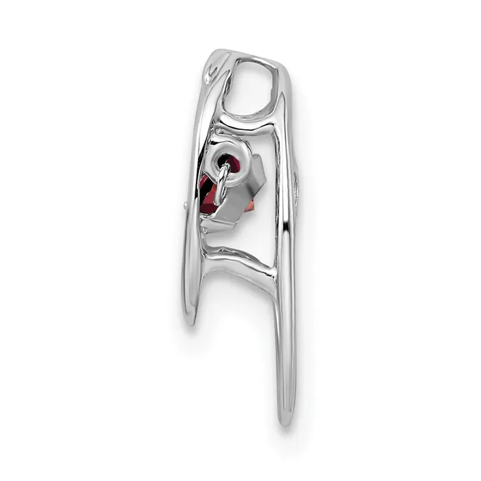 Sterling Silver Rhodium Garnet Birthstone Vibrant Chain Slide TreasureFineJewelers Necklaces