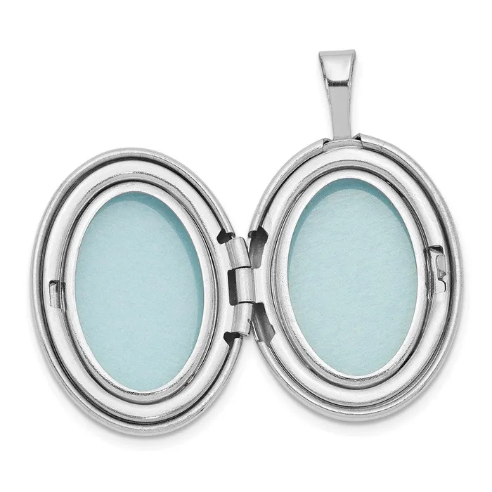 Sterling Silver Rhodiumplated 20mm Polished Oval Locket TreasureFineJewelers Rings