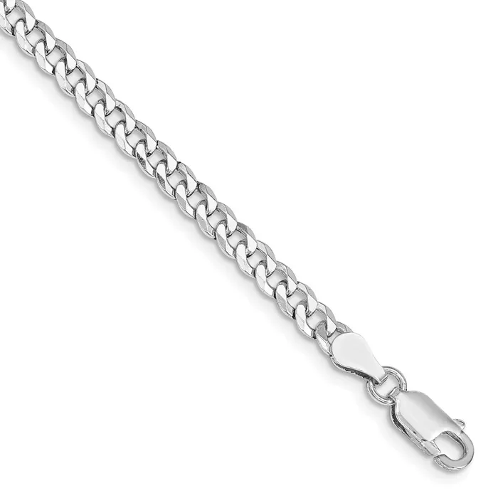 Sterling Silver Rhodiumplated 4mm Beveled Curb Chain TreasureFineJewelers Rings Sterling Silver Rhodiumplated 4mm Beveled Curb Chain TreasureFineJewelers Rings