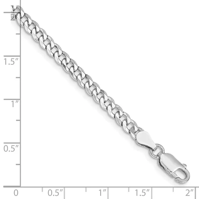 Sterling Silver Rhodiumplated 4mm Beveled Curb Chain TreasureFineJewelers Rings