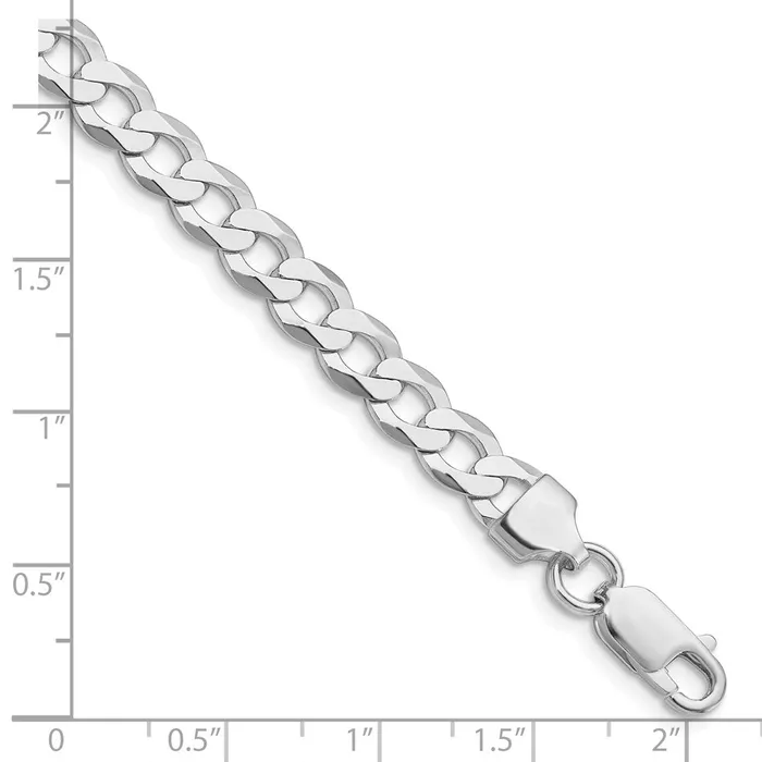 Sterling Silver Rhodiumplated 68mm Flat Curb Chain TreasureFineJewelers Rings