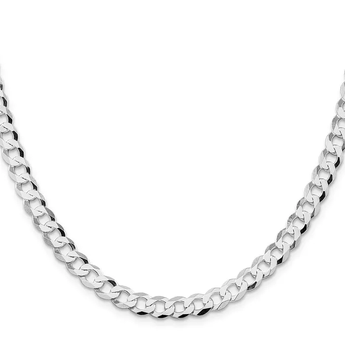 Sterling Silver Rhodiumplated 68mm Flat Curb Chain TreasureFineJewelers Rings