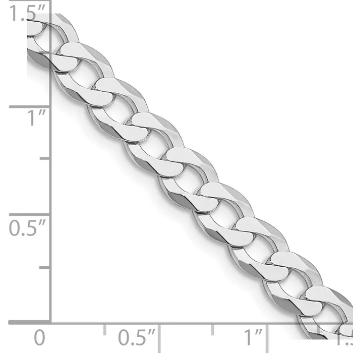 Sterling Silver Rhodiumplated 68mm Flat Curb Chain TreasureFineJewelers Rings