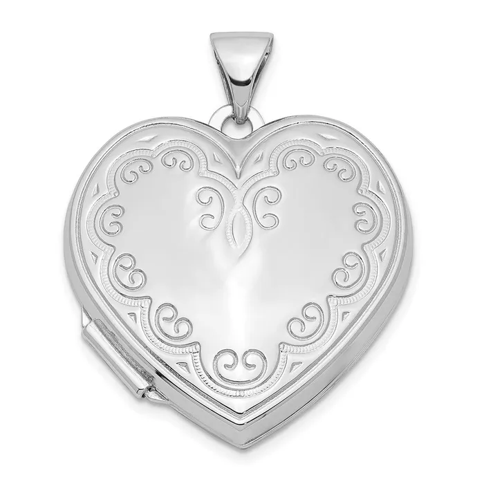 Sterling Silver Rhodiumplated Heart Locket TreasureFineJewelers Rings
