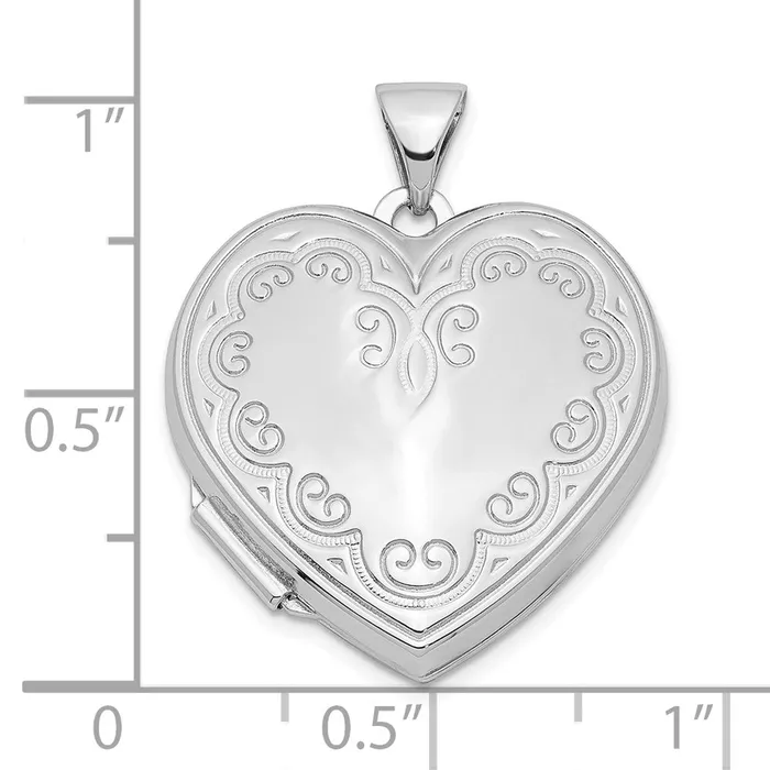 Sterling Silver Rhodiumplated Heart Locket TreasureFineJewelers Rings