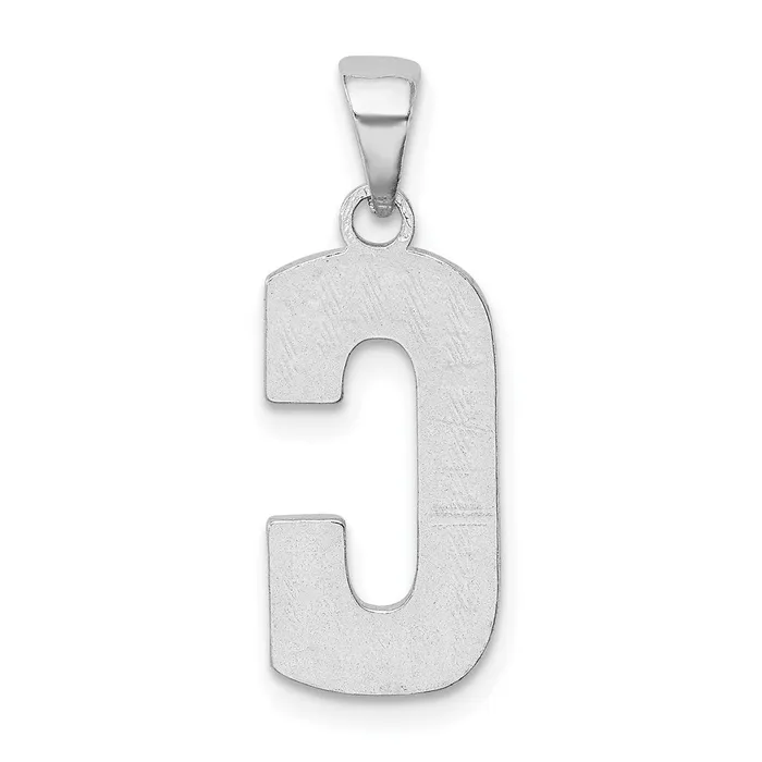 Sterling Silver Rhodiumplated Letter C Initial Pendant TreasureFineJewelers Necklaces