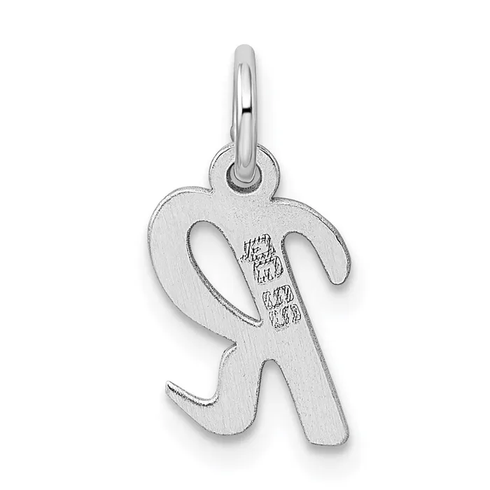 Sterling Silver Rhodiumplated Script Letter R Initial Charm TreasureFineJewelers Necklaces