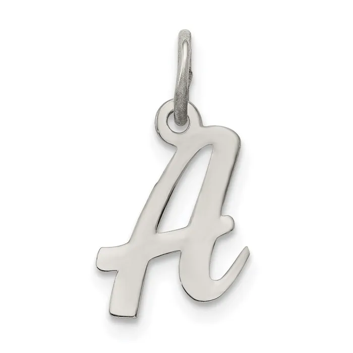 Sterling Silver Rhodiumplated Script Letter Z Initial Charm TreasureFineJewelers Necklaces Sterling Silver Rhodiumplated Script Letter Z Initial Charm TreasureFineJewelers Necklaces