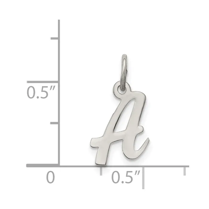 Sterling Silver Rhodiumplated Script Letter Z Initial Charm TreasureFineJewelers Necklaces