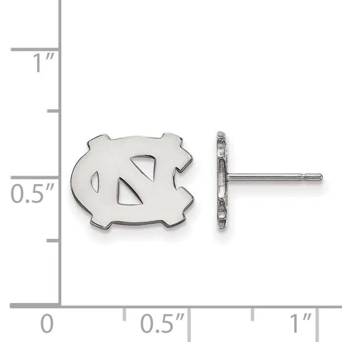 Sterling Silver Rhodiumplated University of North Carolina NC Extra Small Post Earrings TreasureFineJewelers Earrings